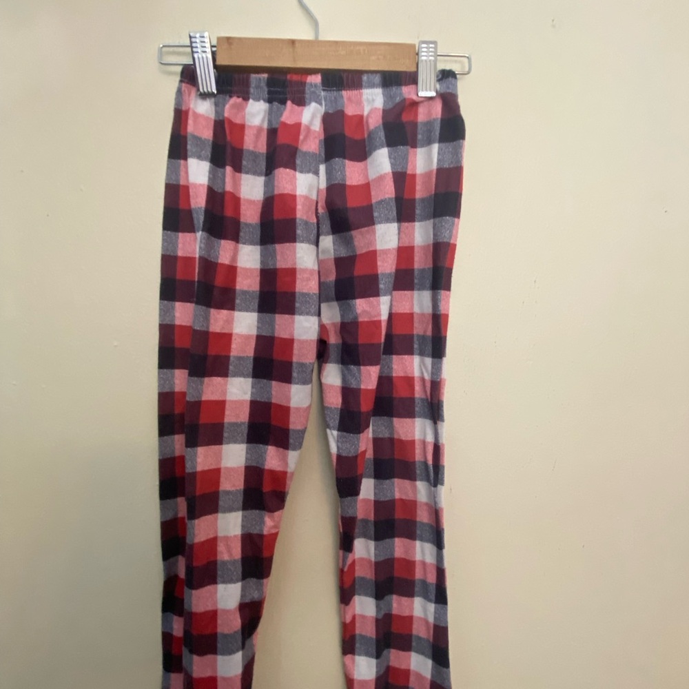 Girls red plaid pajama pants